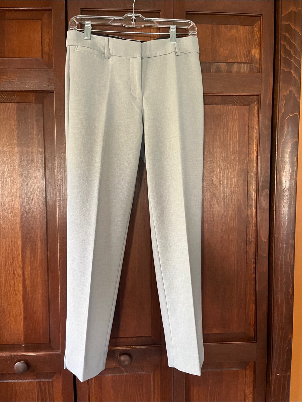 Talbots Pale Gray Straight-Leg Dress Trousers
